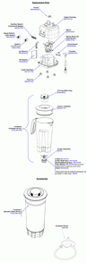 Diagram Diagram and Parts List for HBB250-FRA  Hamilton Beach Blender